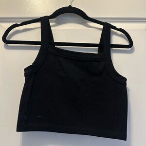 Cotton On Classic Black Ribbed Crop Top